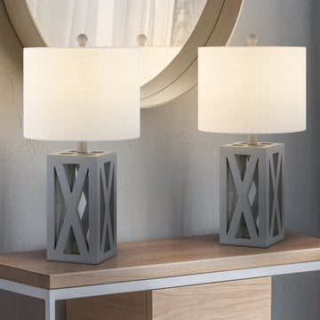 Stewart 21.5" Wood LED Table Lamp